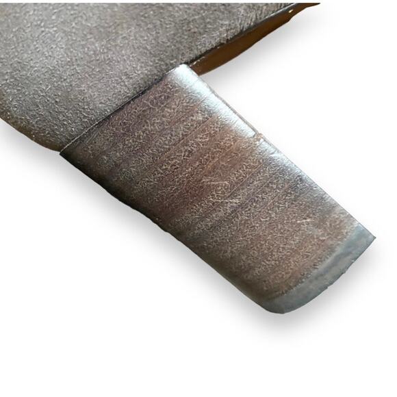 Aquatalia Vanie Brown Suede Sock Boots Sz 7.5B Block Heel Side Zip Waterproof - Picture 12 of 12